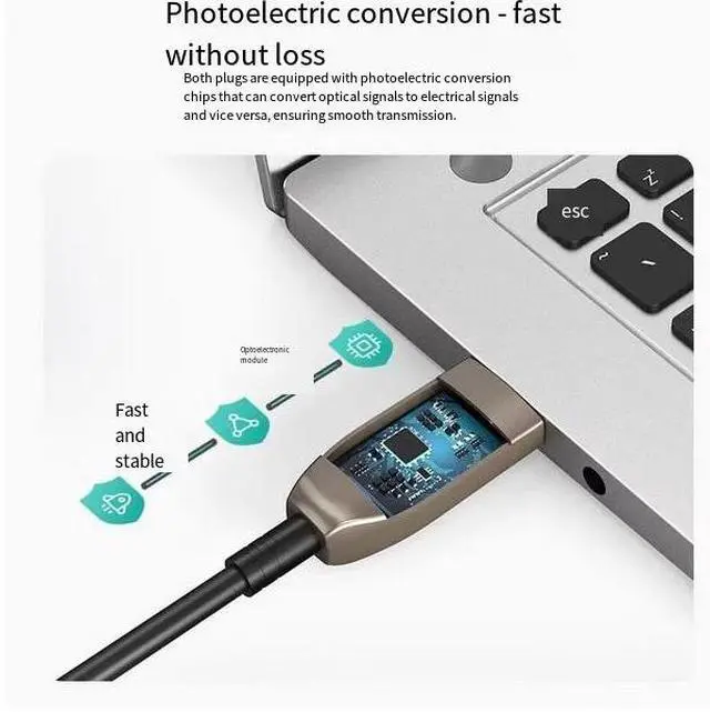 Alt view image 4 of 7 - MT-Viki optical fiber USB3.0 data transmission conference camera extension cable male to female long-distance optical fiber