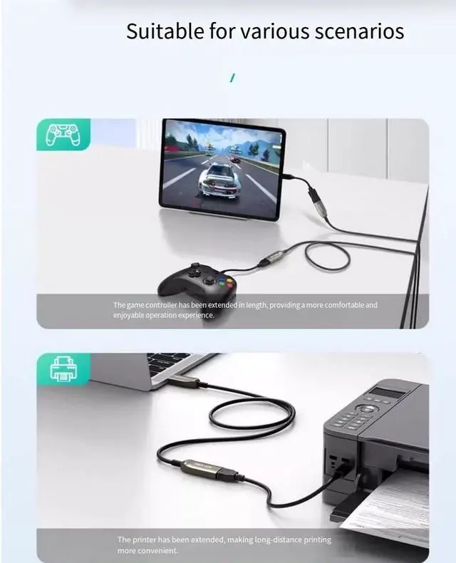 Alt view image 6 of 7 - MT-Viki optical fiber USB3.0 data transmission conference camera extension cable male to female long-distance optical fiber