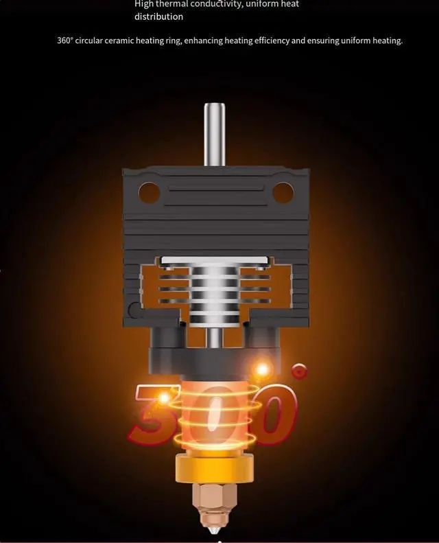 Alt view image 5 of 7 - CREALITY 3DK1 series ceramic heating Head Kit Integrated Nozzle Upgrade Kit K1MAX Heat sink block