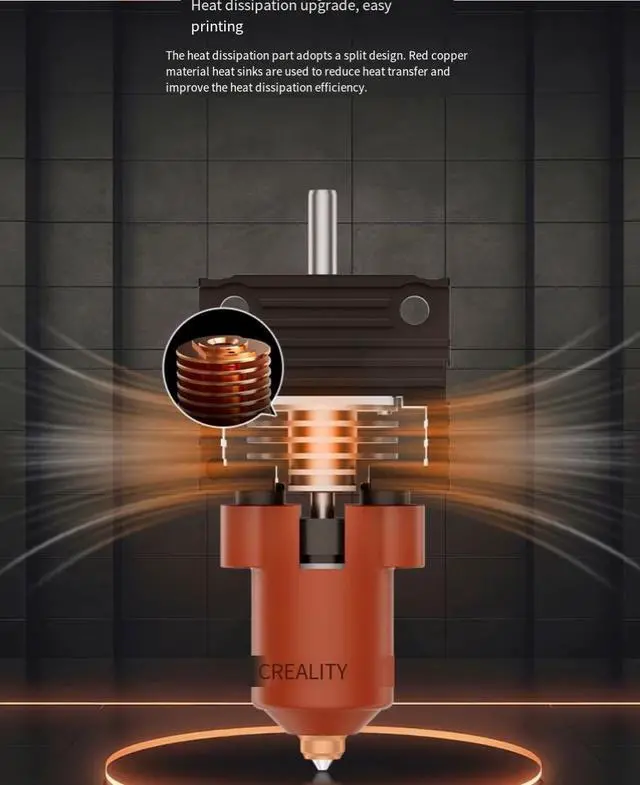 Alt view image 6 of 7 - CREALITY 3DK1 series ceramic heating Head Kit Integrated Nozzle Upgrade Kit K1MAX Heat sink block