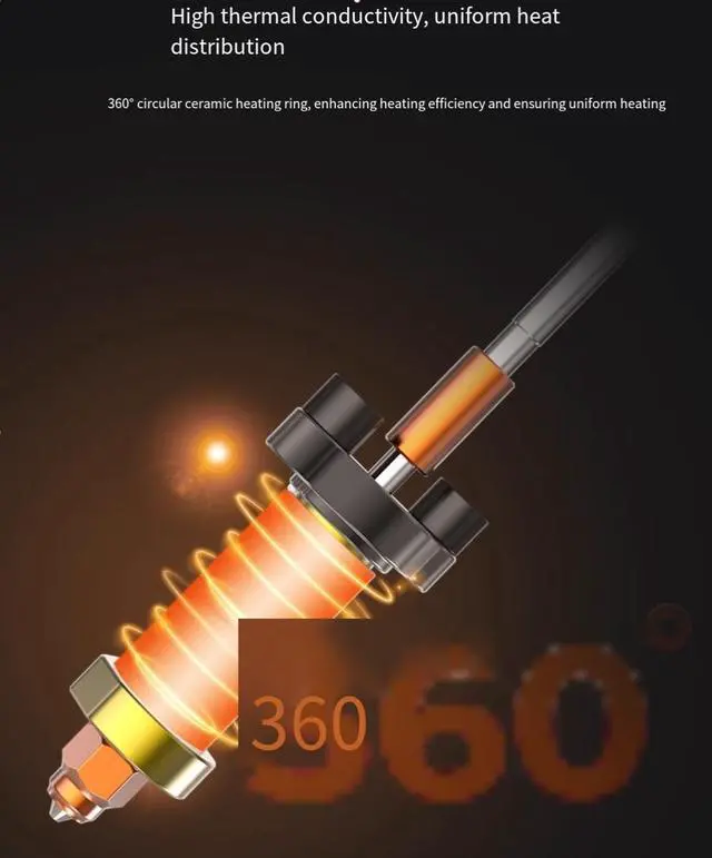 Alt view image 6 of 7 - The original K2Plus ceramic nozzle kit from Creality 3D is a complete set of high-temperature heating nozzle kits