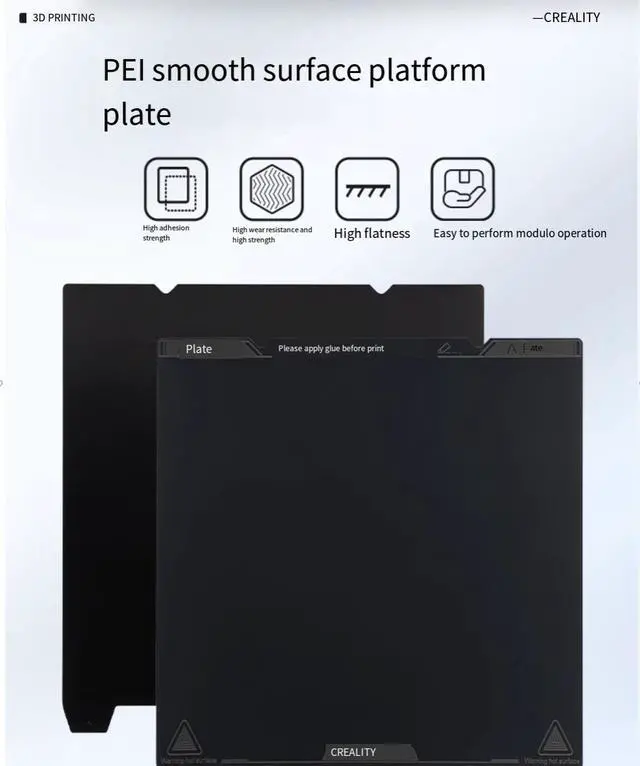Alt view image 2 of 6 - Original K1 of Creality 3D,Ender-3V3/SE/KE/Ender-3S1 smooth PIE platform board construction board, 235*235 smooth PEI board