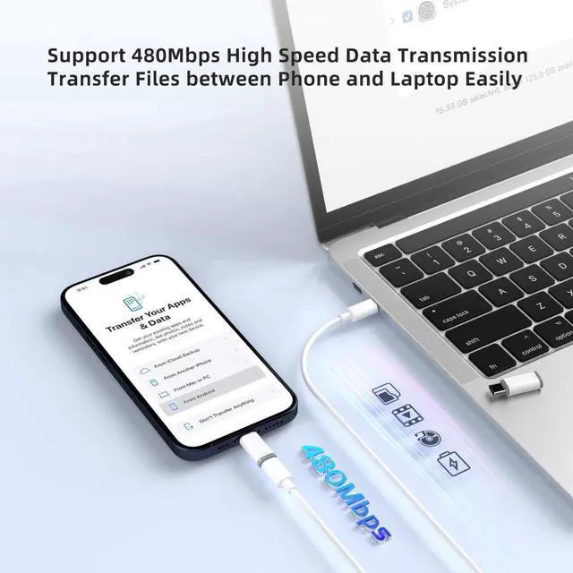 Alt view image 6 of 6 - 3 Pack Lightning to USB C Charging Adapter for iPhone 16/16 Pro/15/15 Pro iPad Pro iPad Air 5/4 Galaxy S24 USB C Male to Lightning Female Fast Charging & Data Transfer Adapter Not for Audio/OTG