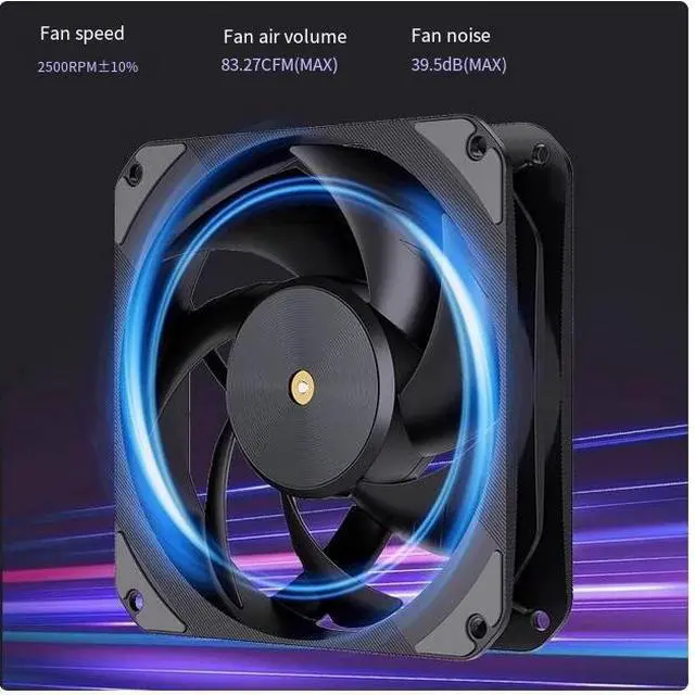 Alt view image 4 of 6 - TEUCER T20 silent fan 12CM temperature control speed regulation PWM high-speed desktop computer case fan 1PACK