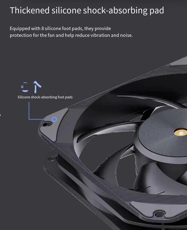 Alt view image 5 of 6 - TEUCER T20 silent fan 12CM temperature control speed regulation PWM high-speed desktop computer case fan 1PACK