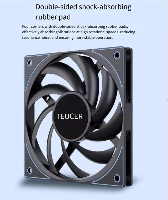 Alt view image 7 of 7 - TEUCER 12015 ultra-thin 15MM thick high-air volume desktop computer 12CM case cooling fan cpu cooler fan