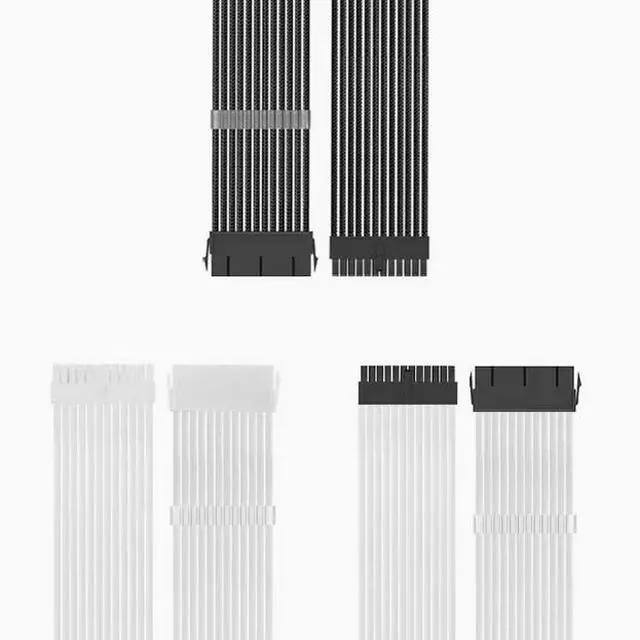 Alt view image 2 of 7 - TEUCER computer case power motherboard 24-pin extension cable with two cable combs for power supply 24-pin module extension cable 0.35M (ONLY 1PACK) White