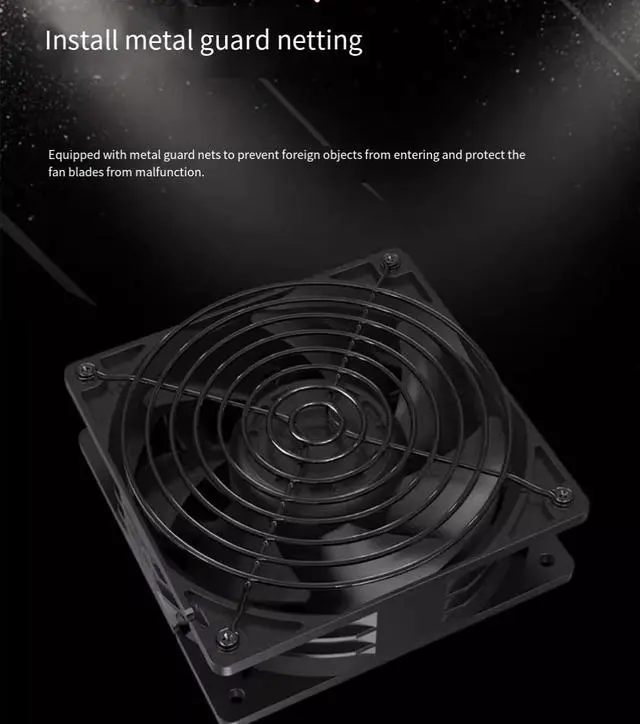 Alt view image 4 of 7 - Computer case 3500 RPM violent fan cpu cooler 12CM large air volume cooling 12038 exhaust fan 12v