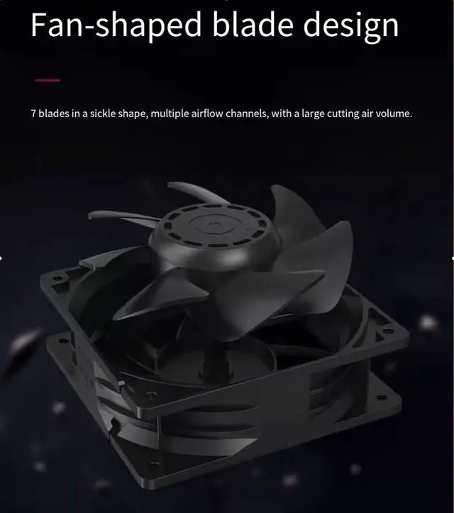 Alt view image 7 of 7 - Computer case 3500 RPM violent fan cpu cooler 12CM large air volume cooling 12038 exhaust fan 12v