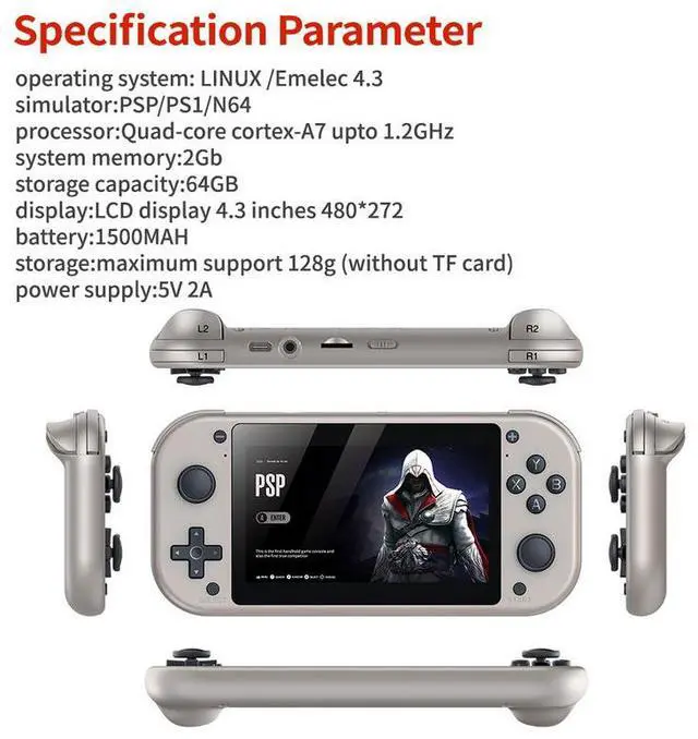 Alt view image 3 of 7 - M17 handheld game console 3D home arcade video game console 4K high-definition PSPPS1 handheld console