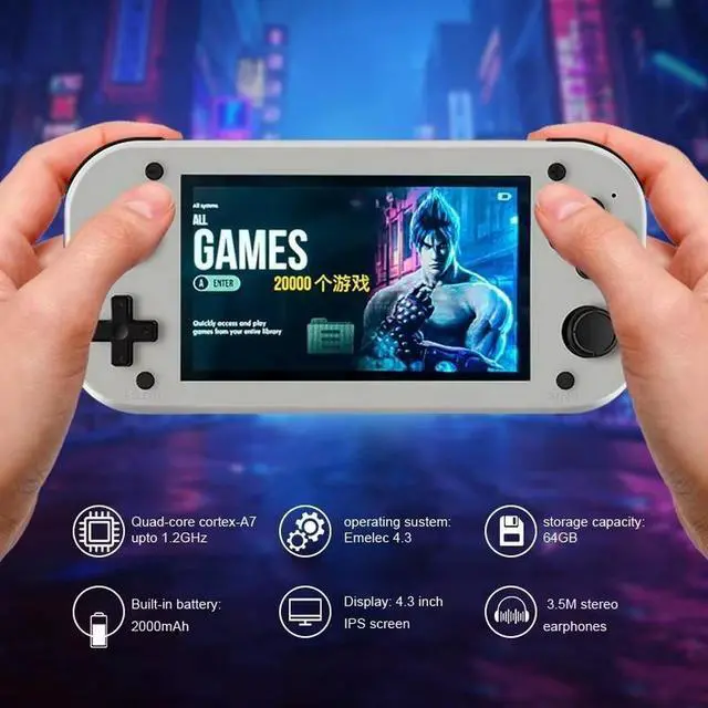 Alt view image 6 of 7 - M17 handheld game console 3D home arcade video game console 4K high-definition PSPPS1 handheld console