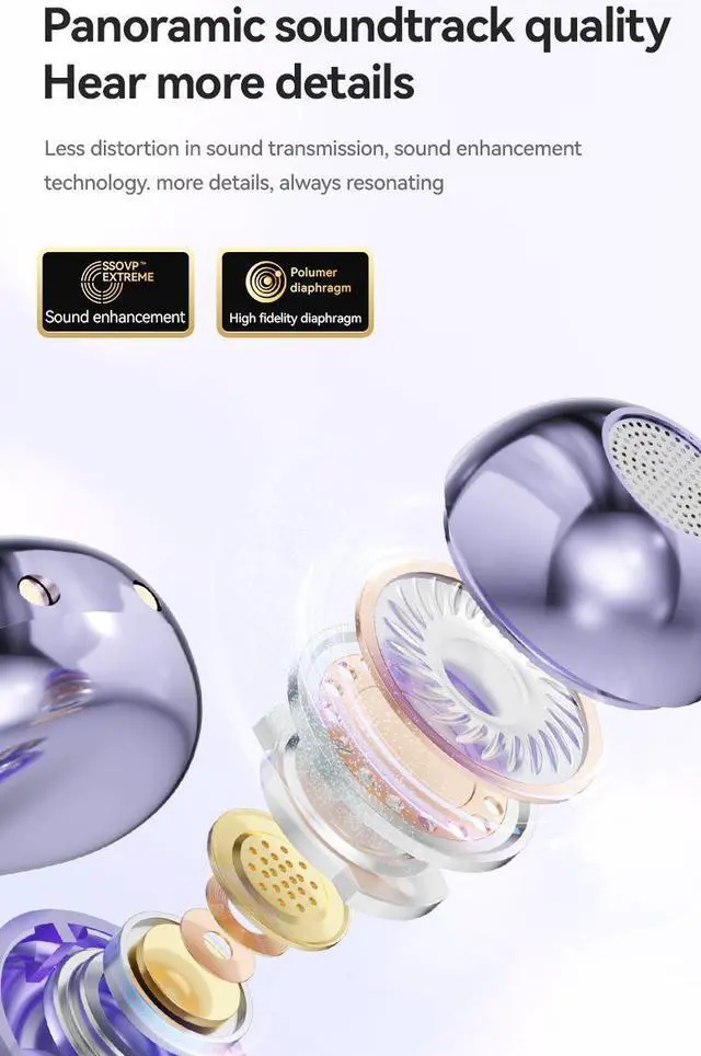 Alt view image 5 of 7 - Bluetooth 5.4 spherical OWS open-ear clip-on Bluetooth headphones are cross-border wireless headphones Black