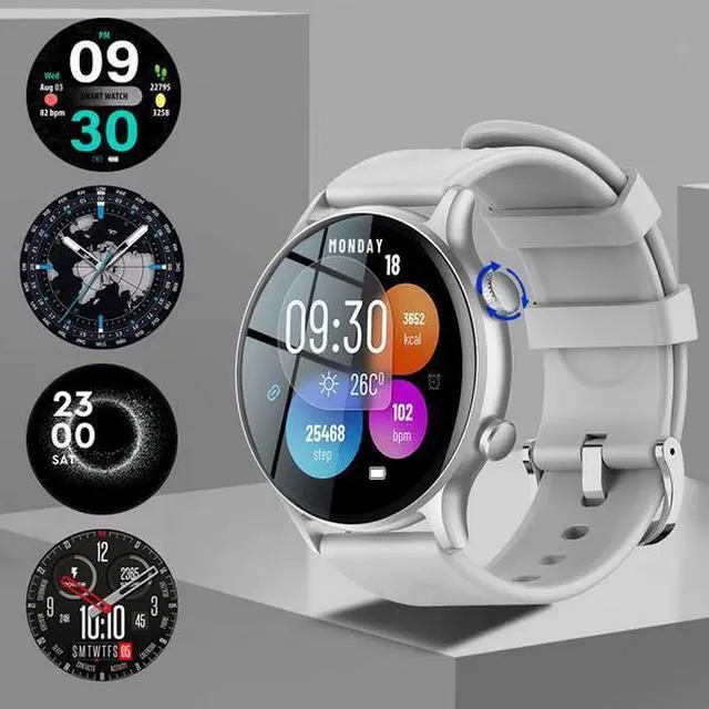 Main image of Smart sports watch, dedicated to heart rate and blood oxygen health monitoring for running white