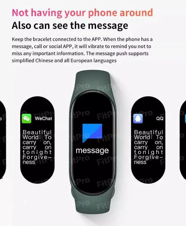 Alt view image 4 of 7 - Color screen M7 smart bracelet, heart rate, blood pressure, sleep monitoring, multi-functional electronic fitness and exercise bracelet