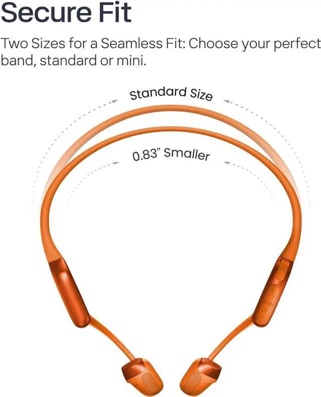 Alt view image 4 of 7 - SHOKZ OpenRun Pro 2 - Open-Ear, Bone Conduction Sport Headphones - Sweat Resistant, Workout Headphones with 30ft Bluetooth - Secure, Wireless, Comfortable Fit - Deep Bass and Smart Mic App - Orange