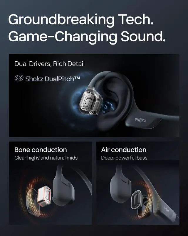 Alt view image 4 of 7 - SHOKZ New OpenRun Pro 2 Mini- Open-Ear, Bone Conduction Sport Headphones - with Reflective Strip - Sweat Resistant, Workout Headphones - Secure, Wireless, Comfortable Fit-Deep Bass and Smart Mic App