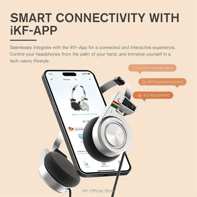 Alt view image 6 of 7 - iKF R3 Classic Retro Wireless Headphones, Vintage Design,Volume Control,60 Hours Playtime, Noise Isolation, with Microphone, Throwback 80s 90s,Green