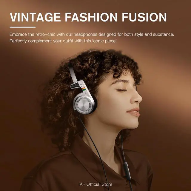 Alt view image 2 of 7 - iKF R3 Classic Retro Wireless Headphones, Vintage Design,Volume Control,60 Hours Playtime, Noise Isolation, with Microphone, Throwback 80s 90s,Green