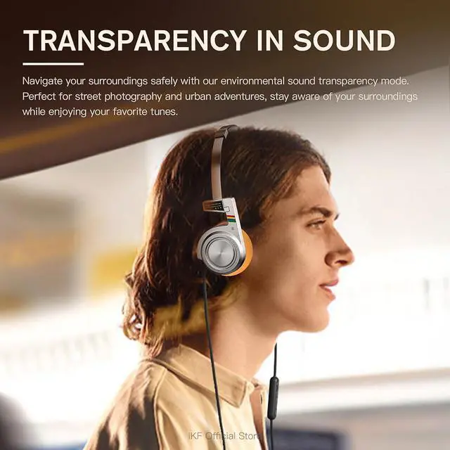 Alt view image 5 of 7 - iKF R3 Classic Retro Wireless Headphones, Vintage Design,Volume Control,60 Hours Playtime, Noise Isolation, with Microphone, Throwback 80s 90s,Green