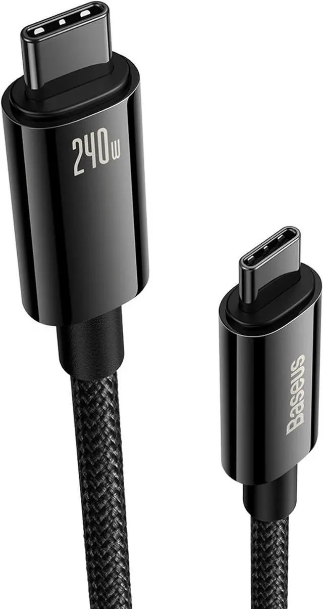 Main image of Baseus USB C Cable, 240W PD 3.1 5A Fast Charging USB C to USB C Charger Cable, Zine Alloy Nylon Braided Type C Cable for iPhone 15/Pro/Plus/Pro Max, MacBook, iPad Pro/Air/Mini, Samsung S23/S22 (3.3ft)