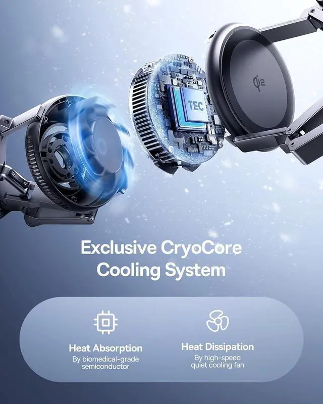 Alt view image 6 of 7 - Baseus 3 in 1 Wireless Charger Stand, Qi2 Certified 15W Cooling Magnetic Charging Station, MagSafe-Compatible iPhone Charger for iPhone16/15, Apple Watch, AirPods - 45W Adapter Included