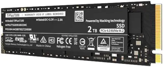 Alt view image 4 of 4 - TiPlus7100 M.2 2280 2TB PCIe 4.0 x4 NVMe 1.4 232-layer 3D NAND flash Internal Solid State Drive (SSD) For Desktop PC Laptop PS5