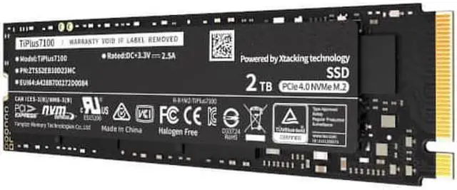 Main image of TiPlus7100 M.2 2280 2TB PCIe 4.0 x4 NVMe 1.4 232-layer 3D NAND flash Internal Solid State Drive (SSD) For Desktop PC Laptop PS5