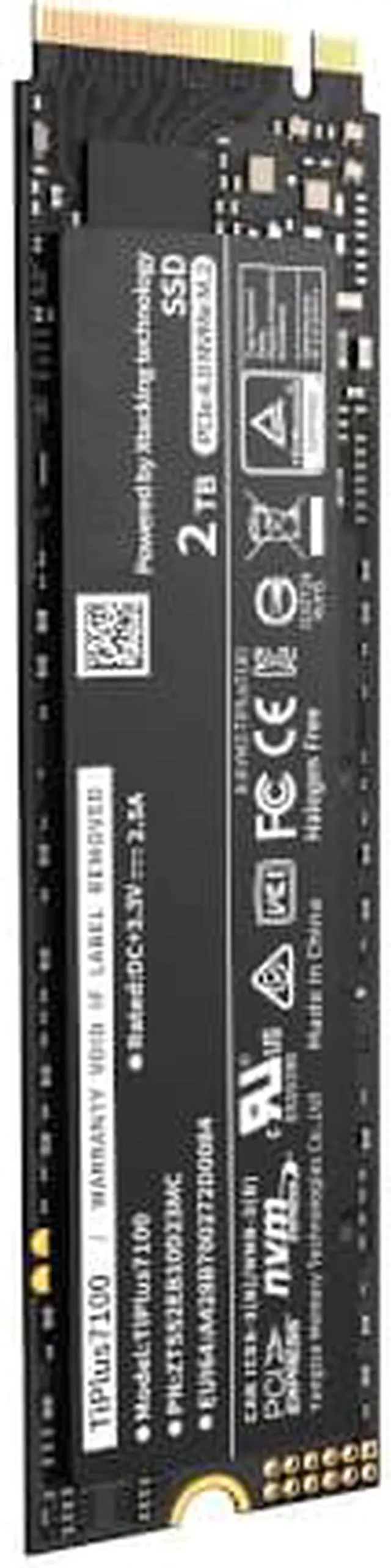Alt view image 2 of 4 - TiPlus7100 M.2 2280 2TB PCIe 4.0 x4 NVMe 1.4 232-layer 3D NAND flash Internal Solid State Drive (SSD) For Desktop PC Laptop PS5
