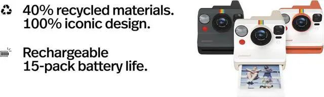 Alt view image 5 of 6 - Polaroid Now 3rd Generation I-Type Instant Camera + Film Bundle - Now Black Camera + 16 Color Photos (6560)