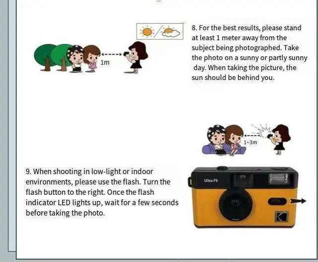 Alt view image 5 of 6 - Kodak F9 Retro point-and-shoot camera with 135 film and Flash, suitable for beginners (film and battery not included) PINK