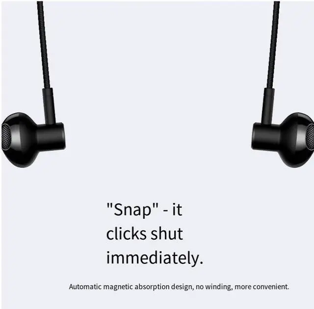 Alt view image 4 of 7 - Baseus P1 Bluetooth headphones, sports neckband style, specifically designed for running with wireless noise cancellation and long battery life, neckband style Black