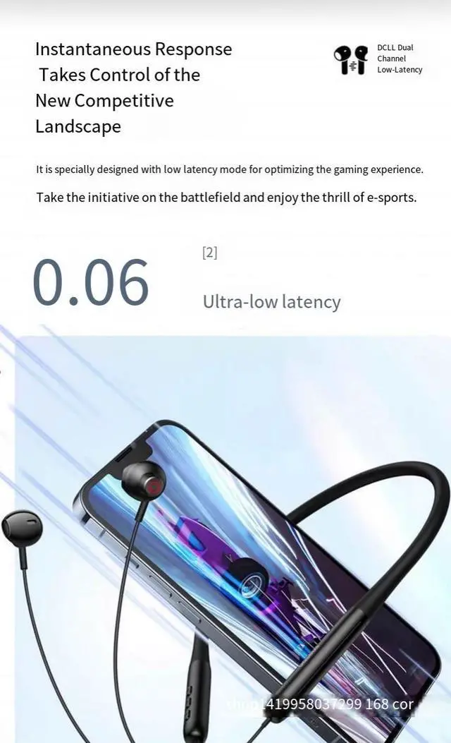 Alt view image 7 of 7 - Baseus P1 Bluetooth headphones, sports neckband style, specifically designed for running with wireless noise cancellation and long battery life, neckband style Black