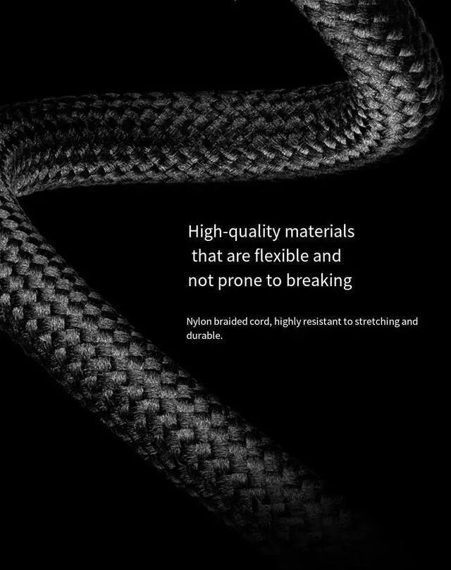 Alt view image 7 of 7 - BASEUS USB to M+L+C 100W one-to-three 100w nylon material Super Fast charging cable suitable for Apple, Huawei type-c, Android mobile phone, ipad black 1.2M