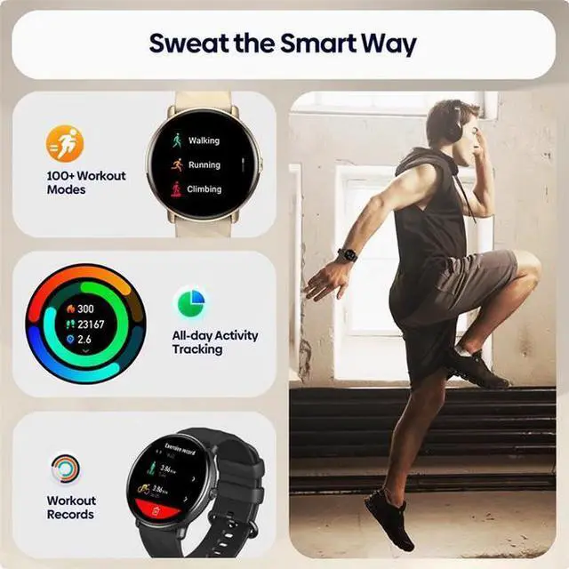 Alt view image 4 of 7 - Zeblaze GTR 3 Pro Fitness Wellness SmartWatch AMOLED Display  Starlight Silver
