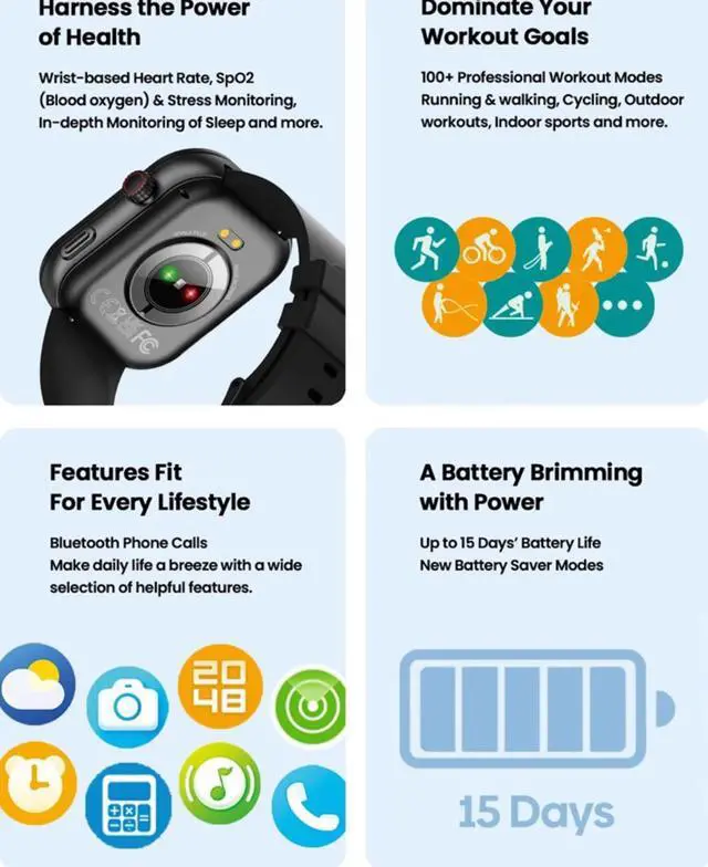 Alt view image 6 of 7 - Zeblaze Global Version Voice Calling Smart watch 2.03inch HD Display  Rose Pink