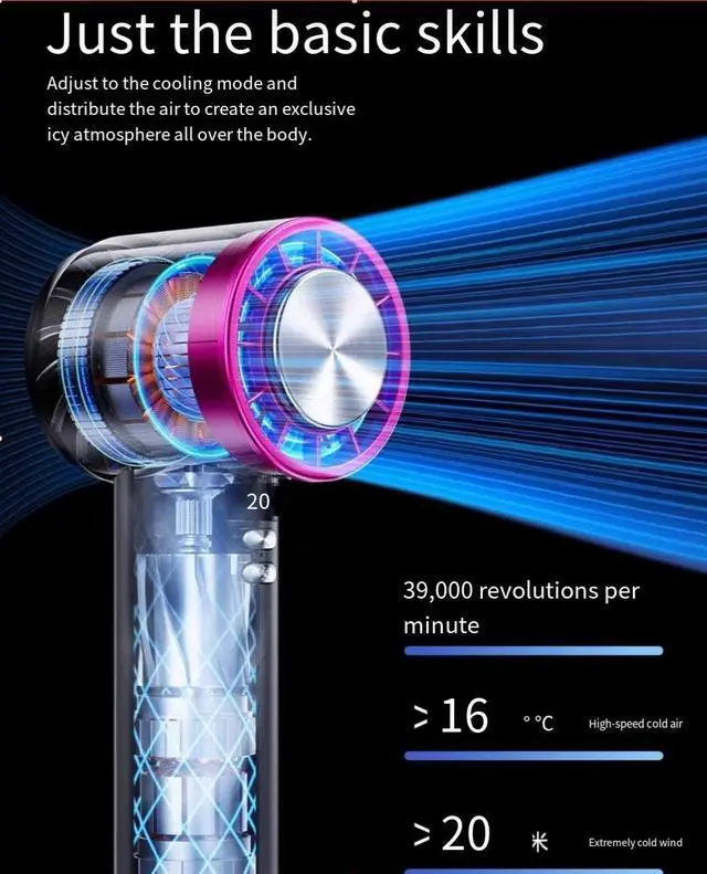 Alt view image 4 of 7 - REMAXLIFE Pro USB Fan Handheld small FAN TEC Refrigeration Hurricane Edition 16 Powerful Cold WIND 3600mAh Use 10 days 200 stops Blowing Whole body (blue color)