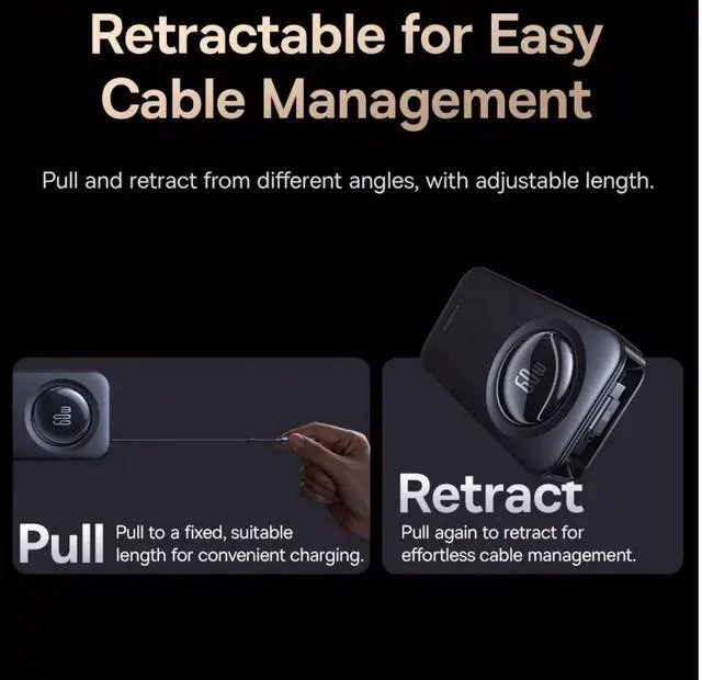 Alt view image 6 of 7 - BASEUS 105W Retractable Car Charger Rear Seat Expand Quick 6 Ports