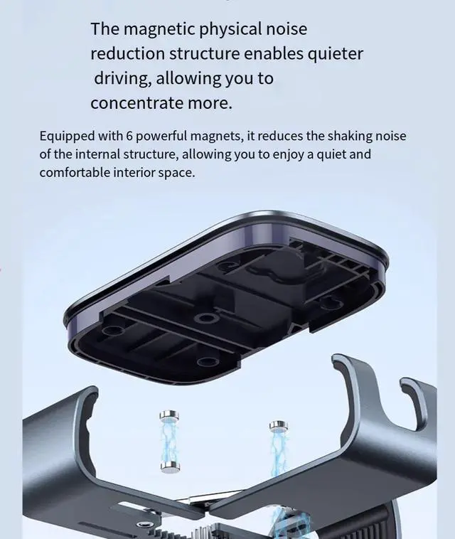 Alt view image 4 of 7 - Baseus Sucker Car Phone Holder Gravity car phone holder with noise-free air outlet The patent for horizontal screen navigation doubles the stability during driving with no abnormal noise Black
