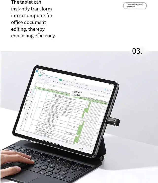 Alt view image 4 of 5 - Baseus USB3.1 Black Type-C male to USB Female Charging and Transfer two-in-one OTC adapter
