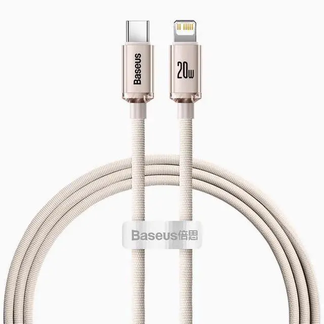 Main image of Baseus Type-C to lighting PD 20W fast Charging Nylon braided Cable is suitable for iPhone 13/12/11 series ProMax Charging Cable pink