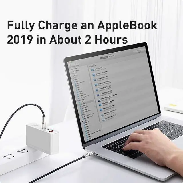Alt view image 3 of 6 - Baseus 100W USB C to USB Type C 5A Fast Charging Nylon braided wire Cable for MacBook Pro Laptop Tablet iPadAir Phone (White)