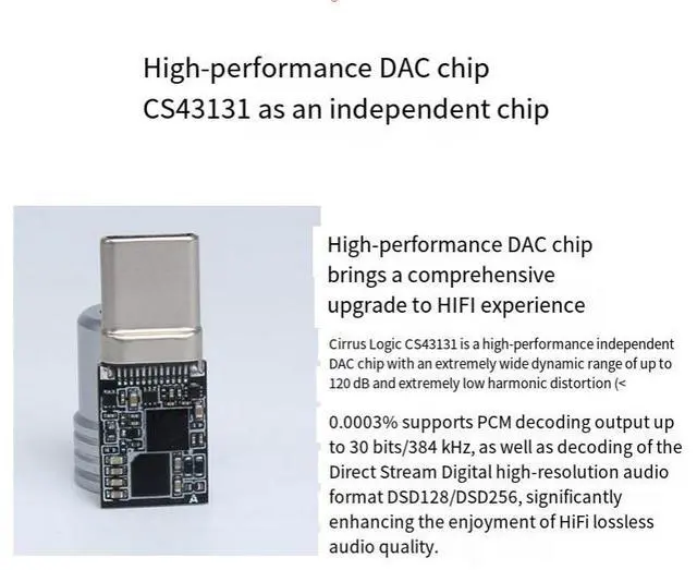 Alt view image 5 of 6 - CS43131 decoder ear amplifier digital DSD hard decoder DIY headset adapter