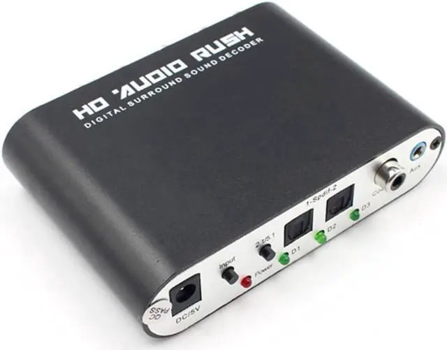 Main image of 5.1 Channel Digital Audio Decoder Converter Dts/Ac-3 Rush Audio Gear Surround Sound Decoder For Home Theater