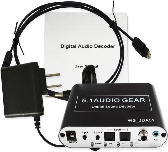 Alt view image 7 of 7 - 5.1 Audio Gear Digital Sound Decoder Converter - Optical SPDIF/Coaxial Dolby AC3 DTS to 5.1CH Analog Audio US