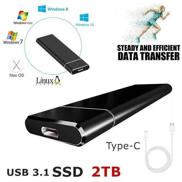Alt view image 4 of 7 - USB3.0 M.2 mobile solid state disk External hard disk 100M/S high-speed reading 2TB silver