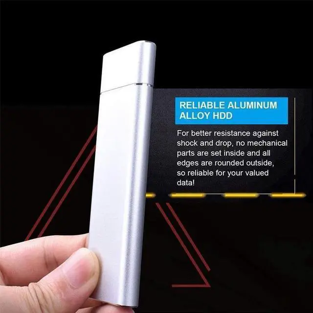 Alt view image 6 of 7 - USB3.0 M.2 mobile solid state disk External hard disk 100M/S high-speed reading 2TB silver