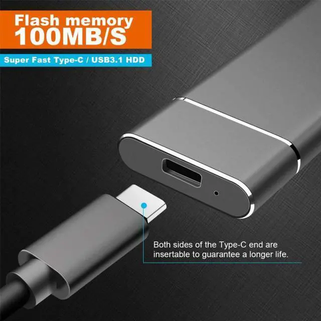 Alt view image 7 of 7 - USB3.0 M.2 mobile solid state disk External hard disk 100M/S high-speed reading 2TB silver