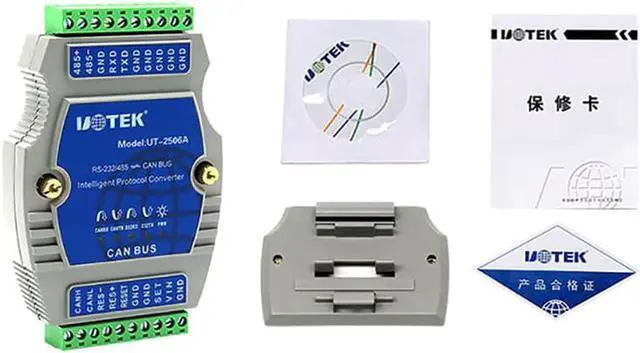 Alt view image 7 of 7 - UTEK RS232 RS485 to Canbus Converter with Protocol Industrial Grade RS232 RS485 CAN BUS Adapter Terminal Block Connector Isolation UT-2506A