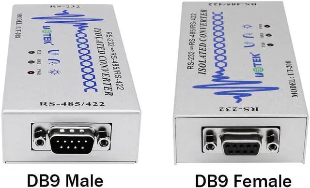 Alt view image 3 of 7 - UTEK RS-232 to RS-485 RS-422 Adapter Industrial DB9 RS232 to RS485 Converter RS422 Connector Isolation ESD Anti-Surge UT-208