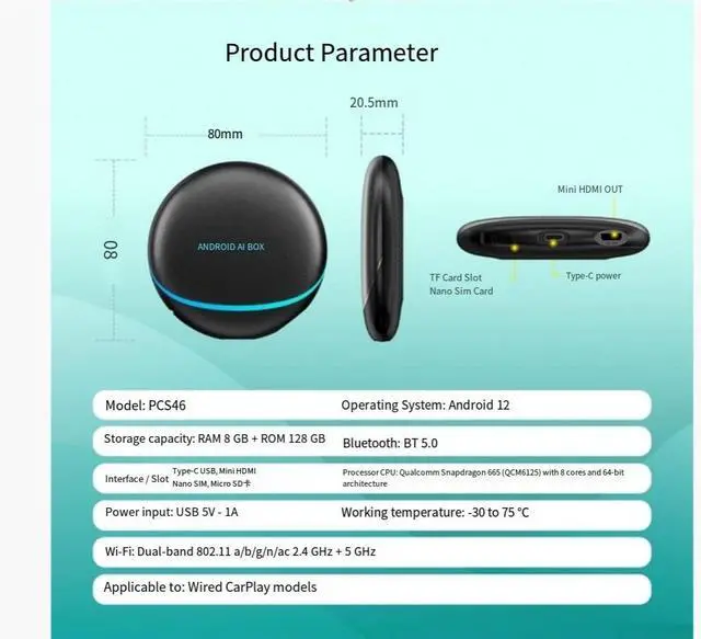 Alt view image 6 of 6 - OTTOCAST new S47 wired to wireless CarPlay box car android auto